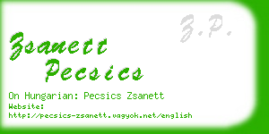 zsanett pecsics business card